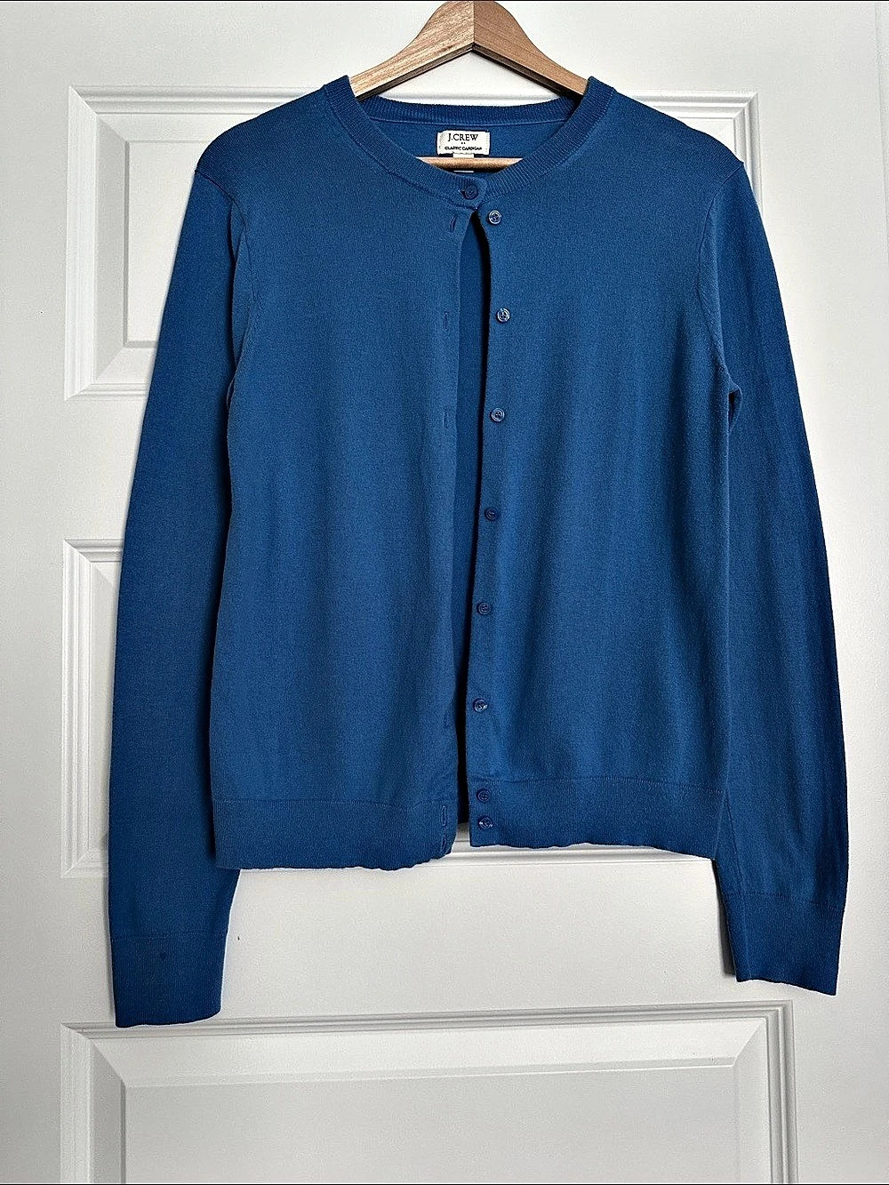 J.Crew Classic Cardigan - 100% Cotton, Lightweight and Cozy in Bright Blue